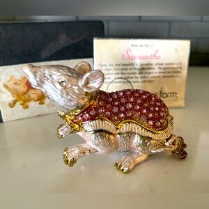 Samantha Bejeweled Mouse Trinket Box Art Form Release No 6